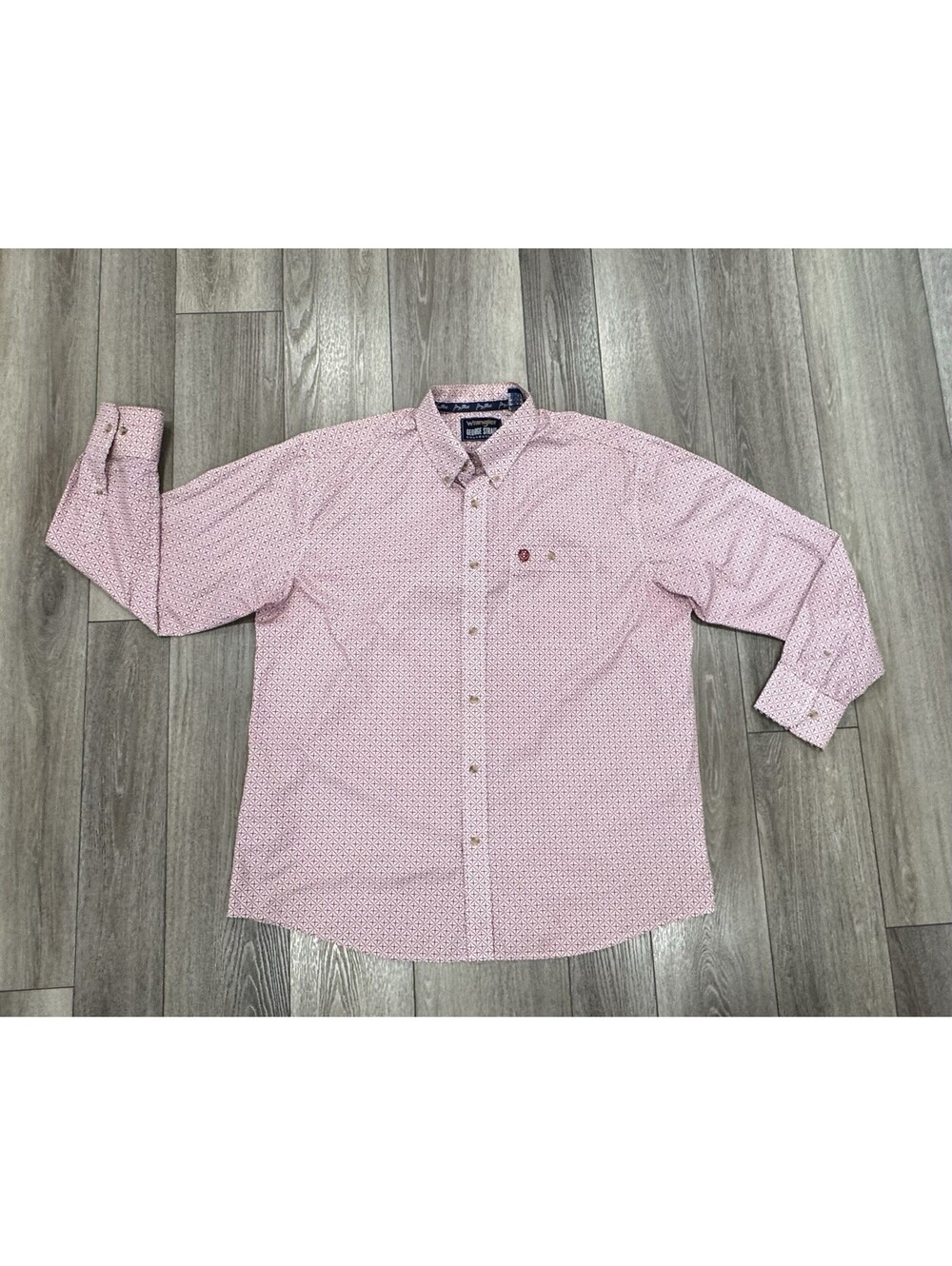 Wrangler George Strait Collection Men Sz Xl Long Sleeve Button Shirt Red Pink